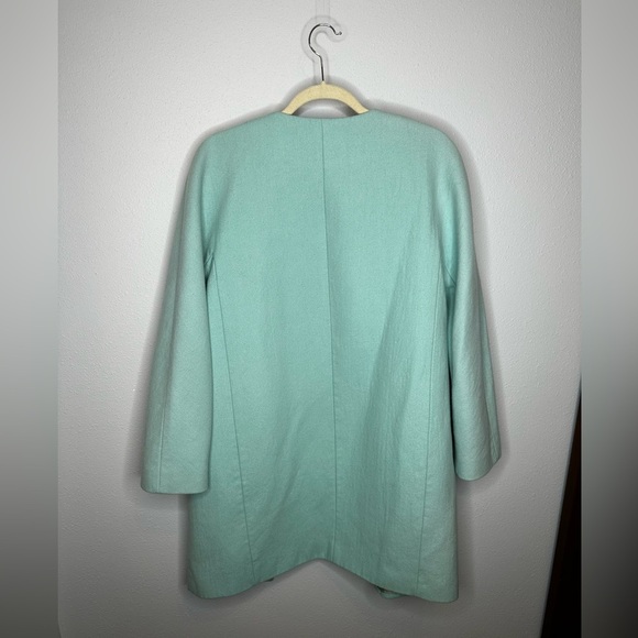 J. Crew Car Coat wool blend size 8 women’s blue green color - Picture 6 of 6